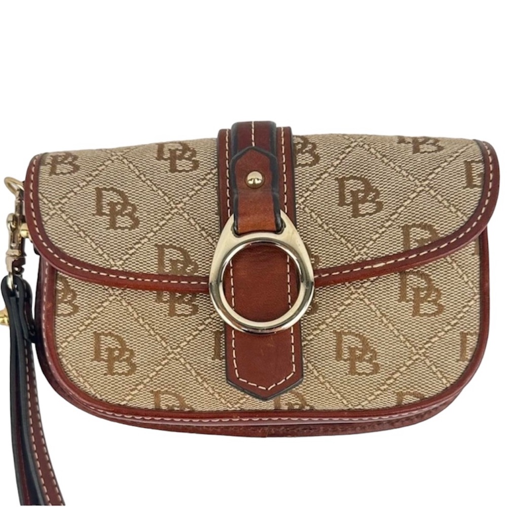 Dooney & Bourke Signature Canvas Wristlet, Brown/Khaki